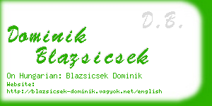 dominik blazsicsek business card